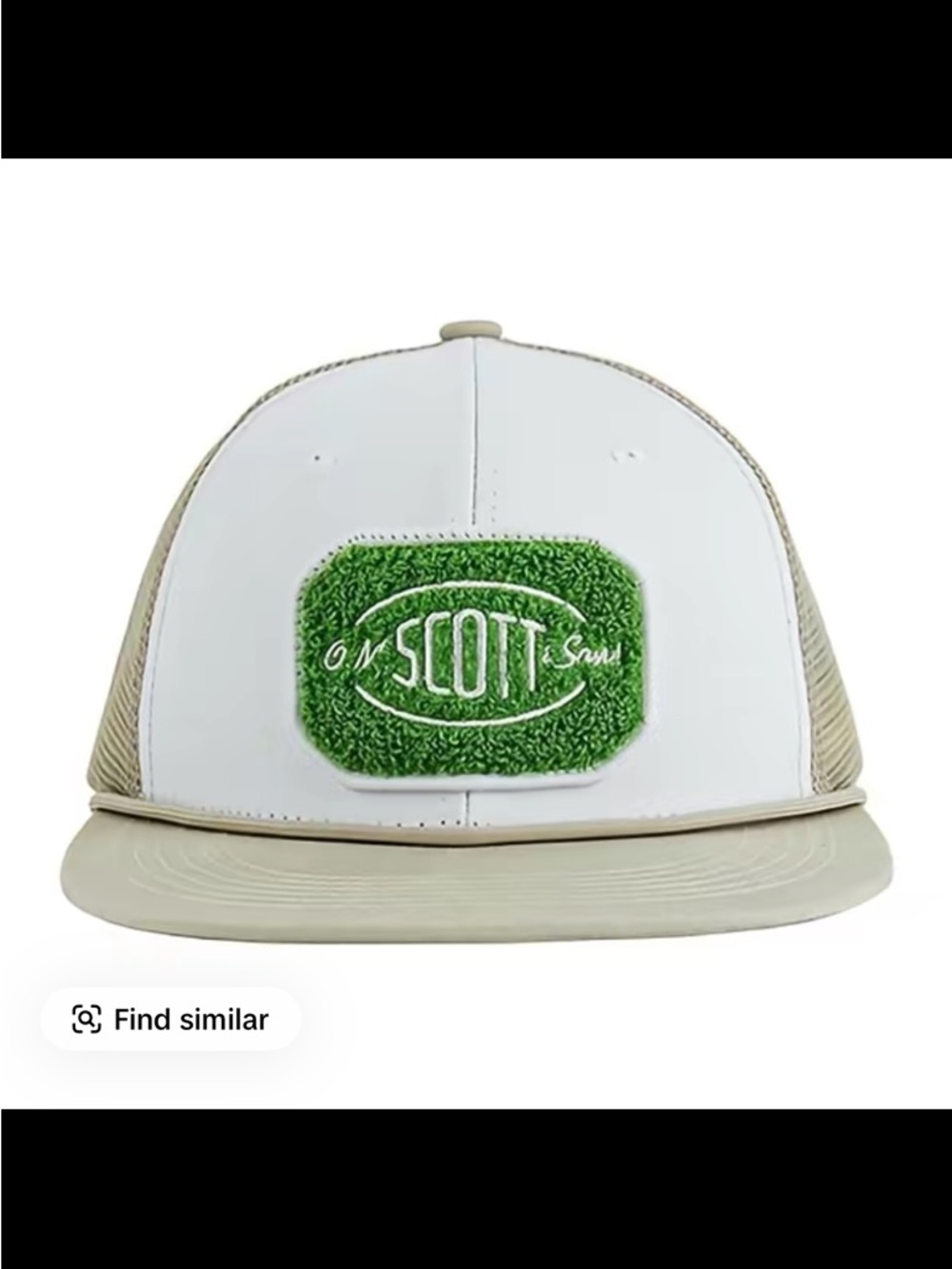 O.M. Scott & Sons Vintage Trucker Hat Mesh Back Snapback Closure White/Khaki